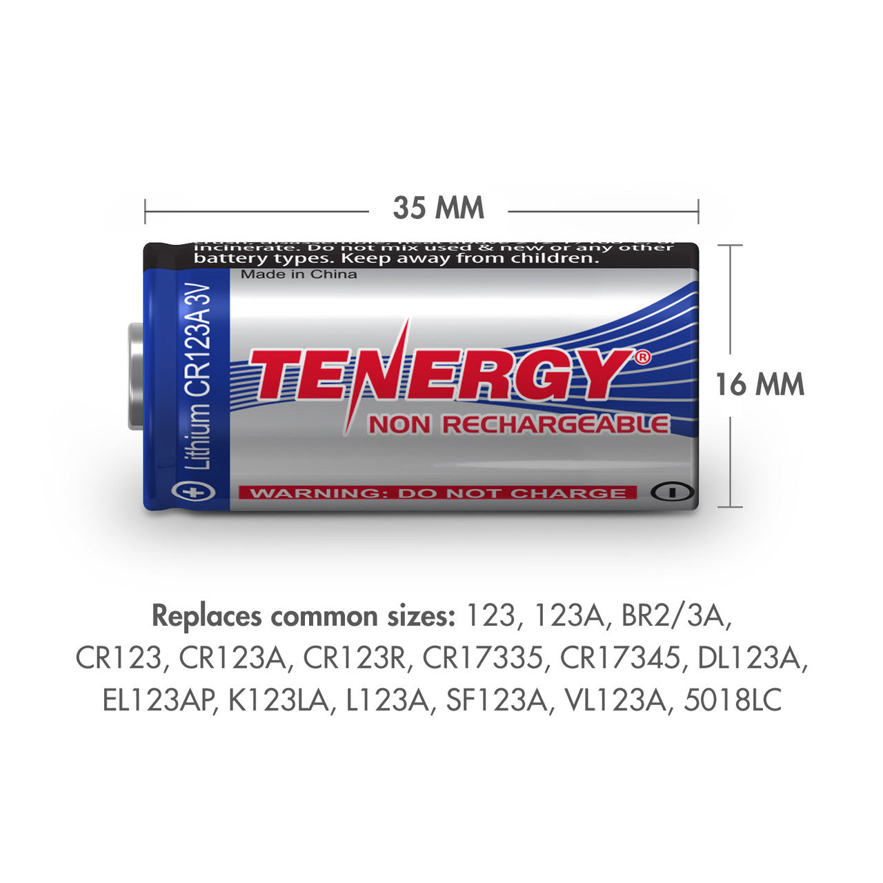 Tenergy Propel CR123A 3v Lithium Battery - 4 Pack